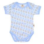 Short Sleeve Baby Bodysuit – Blue Dinosaur Print