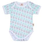 Short Sleeve Baby Bodysuit – Green Dinosaur Print