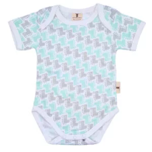 Short Sleeve Baby Bodysuit – Green Dinosaur Print