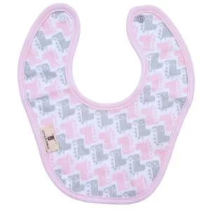 Dinosaur Print Baby Bib – Pink