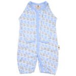 Long Sleeve Baby Romper – Blue Dinosaur Print