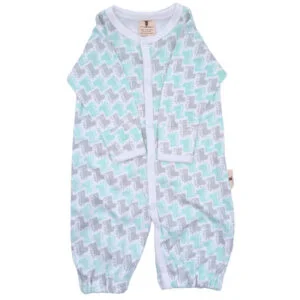 Long Sleeve Baby Romper – Green Dinosaur Print