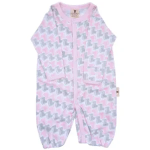 Long Sleeve Baby Romper – Pink Dinosaur Print
