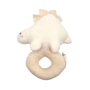 Dinosaur Baby Rattle - Cream